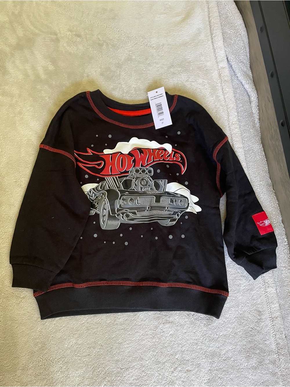 NWT Hot Wheels Black Kids Crewneck Sweatshirt with Car Graphic 2T